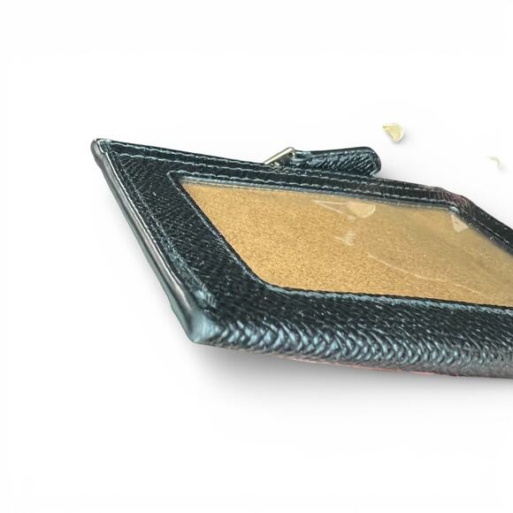 EUC Coach Mini Skinny ID Case Black Leather Keyring Wallet - Picture 7 of 9